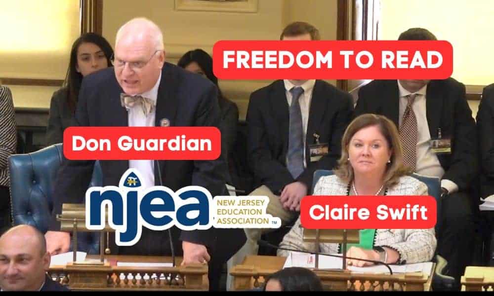 NJ Assembly's Don Guardian and Claire Swift support NJEA and NJ Gov Murphy's 'Freedom to Read' Act.