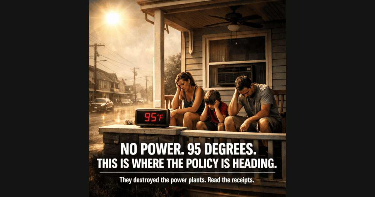 hot summer family sitting outside because the power grid failed because of destroyed power plants